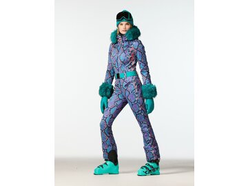Overal Goldbergh Zafira Ski Suit Faux Border Snake Turchese