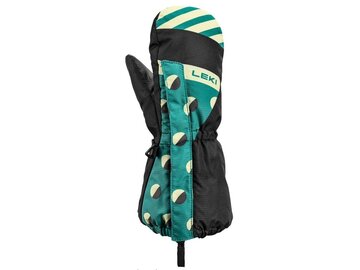 Lyžiarske rukavice Leki Little Paw Mitt Long Black/Medium Green/Frozen Yellow
