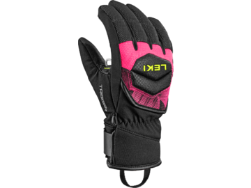 Lyžiarske rukavice Leki WCR Core TR Junior Black/Neonpink/Neonyellow