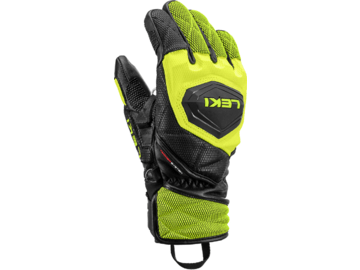 Lyžiarske rukavice Leki WCR Venom 3D Junior Black/Ice Lemon