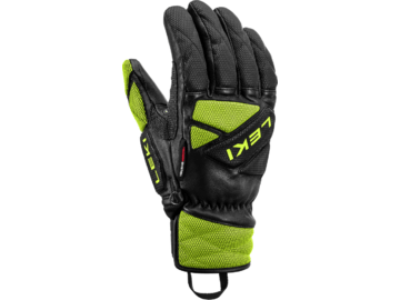 Lyžiarske rukavice Leki WCR Venom DH 3D Black/Ice Lemon