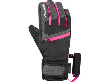Lyžiarske rukavice Reusch Leo R-TEX® XT Black/Black Melange/Pink Glo