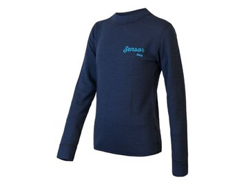 Tričko Sensor Merino DF Tee Ls Junior Deep Blue