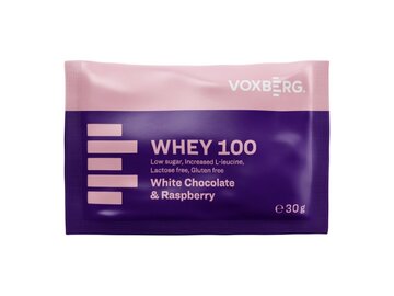 Proteín Voxberg Whey 100 Biela čokoláda & malina 30g