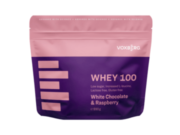 Proteín Voxberg Whey 100 Biela čokoláda & malina 990g