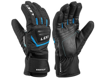 Lyžiarske rukavice Leki Griffin S Junior Black/ Cyan 19/20